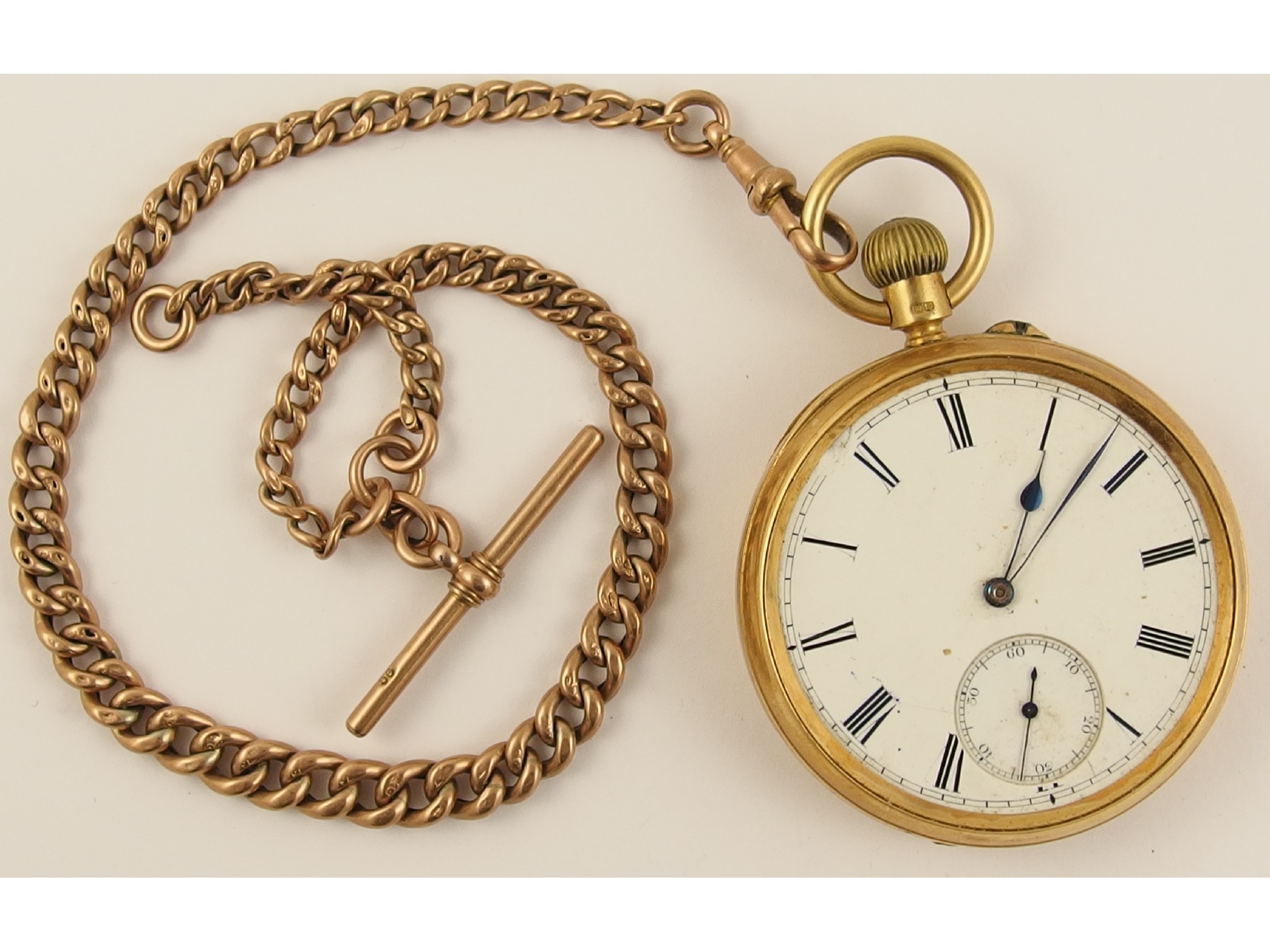 Appraisal: An ct gold pocket watch by D J Stewart of