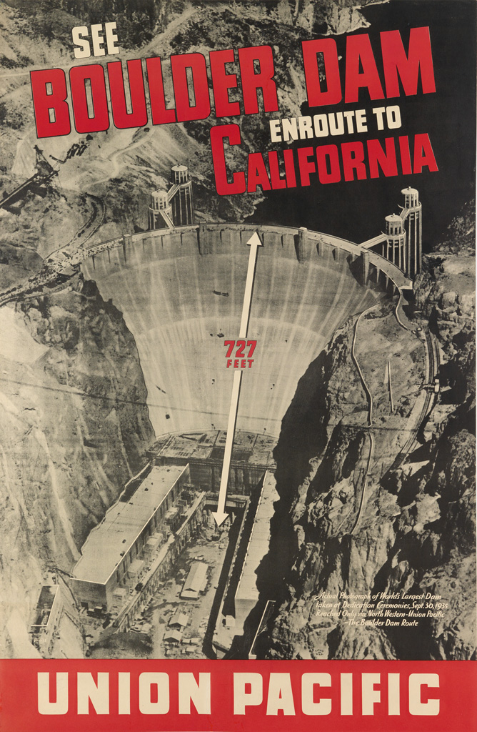 Appraisal: DESIGNER UNKNOWN SEE BOULDER DAM UNION PACIFIC Circa x inches