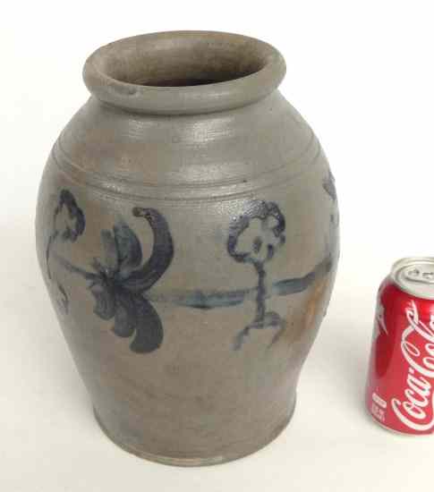 Appraisal: th c decorated stoneware crock '' Ht imperfections