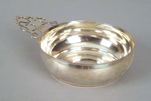 Appraisal: New York silver porringer ca bearing the touch of William