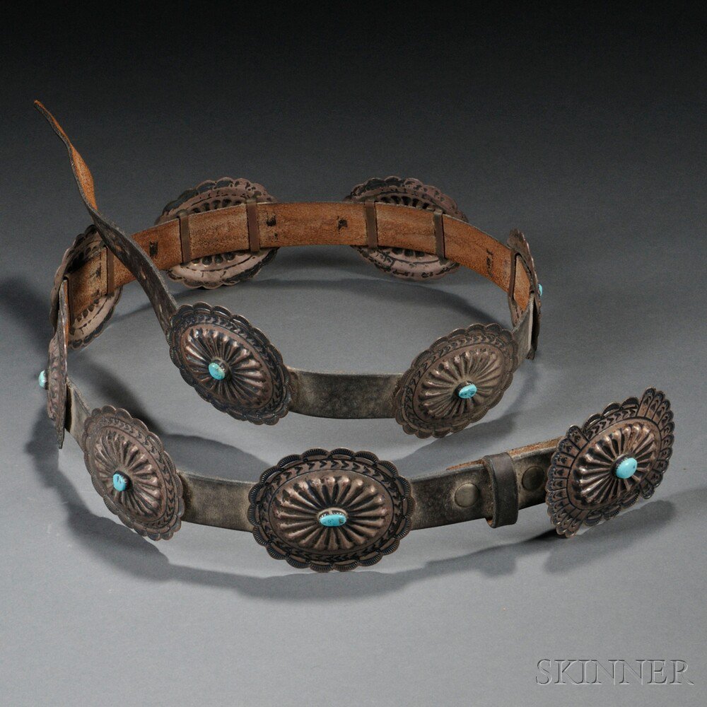 Appraisal: Navajo Concha Belt nine metal conchas and a buckle each