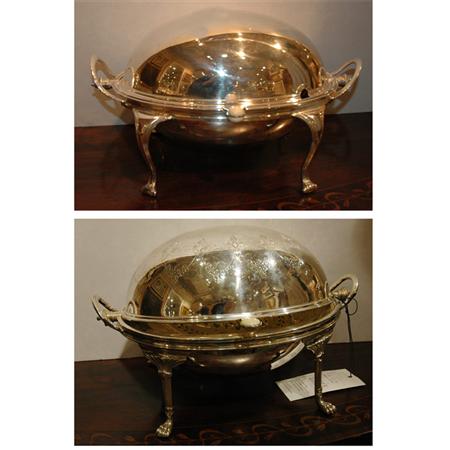 Appraisal: Two English Silver Plated Breakfast Warmers Estimate -