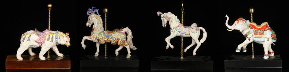 Appraisal: - Cybis USA Carousel Animals Porcelain Lot of four Cybis