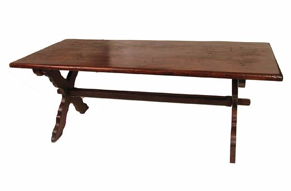 Appraisal: A Baroque style mixed wood refectory table height in width