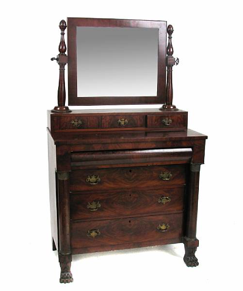 Appraisal: A Classical Revival mahogany chest of drawers surmounted by a