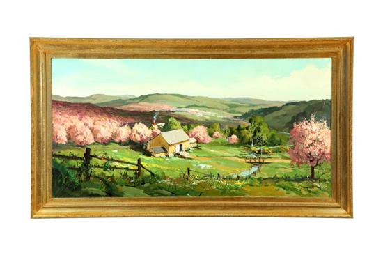 Appraisal: LANDSCAPE SIGNED ''GRULE'' AMERICAN TH CENTURY Oil on canvas signed