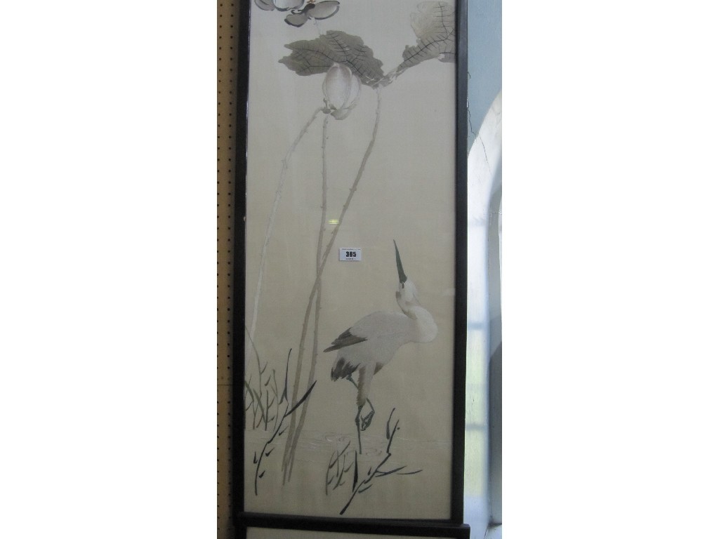 Appraisal: Pair of Oriental pictures on silk