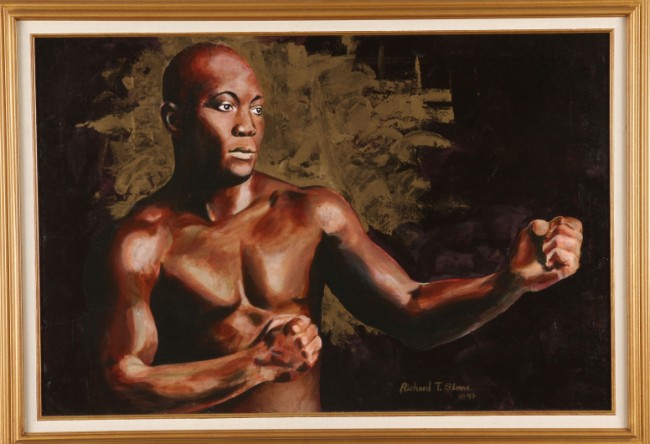 Appraisal: Jack Johnson acrylic on canvas x SLR ' Artist American