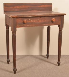 Appraisal: New England Sheraton Grain Painted Washstand New England Sheraton Grain