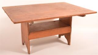 Appraisal: th C Pine Tilt Top Bench Table th C Pine