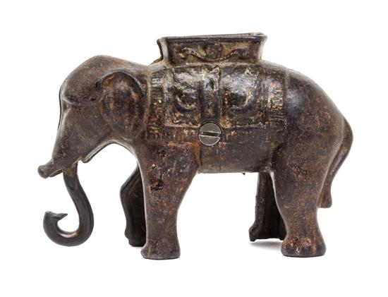 Appraisal: Sale Lot CAST IRON ELEPHANT COIN BANK x inches Wisconsin