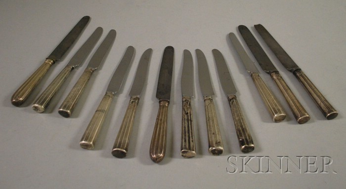 Appraisal: Set of Ten Georgian Silver Knives and a Pair of