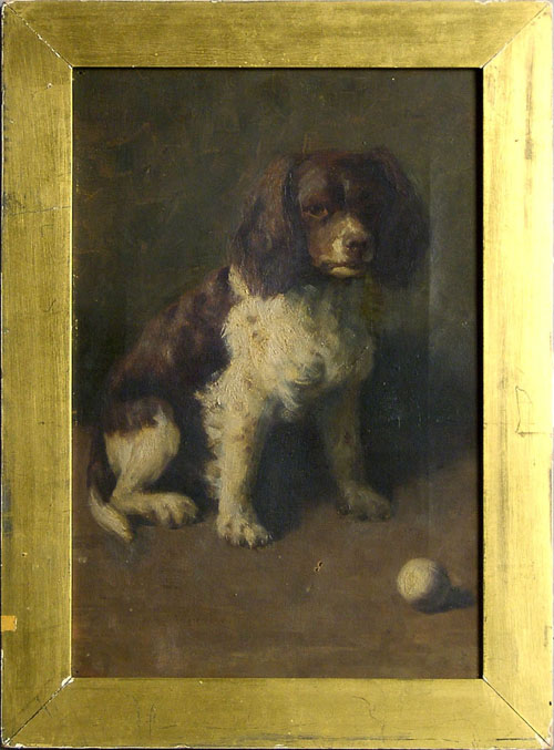 Appraisal: William Russell Whitmore American - oil on canvas dog portrait