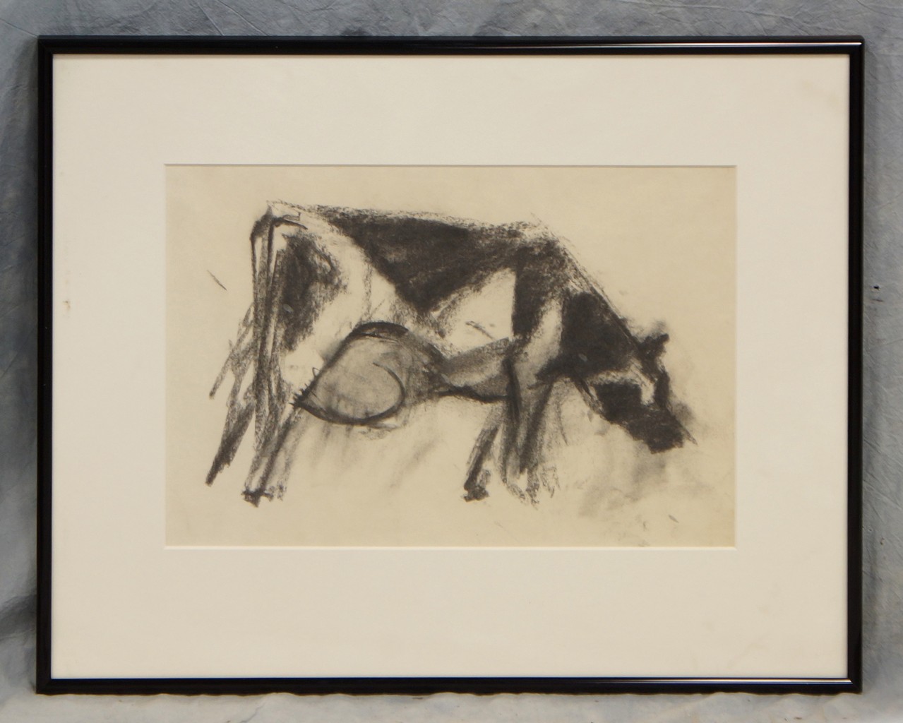 Appraisal: Tom Bostelle American PA - framed charcoal on paper cow