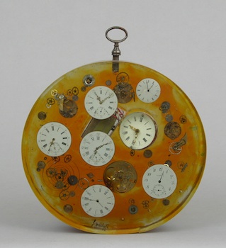 Appraisal: A Funky Lucite Wall Clock A funky cast lucite wall