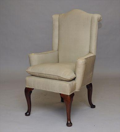 Appraisal: Queen Anne-Style Wing Chair