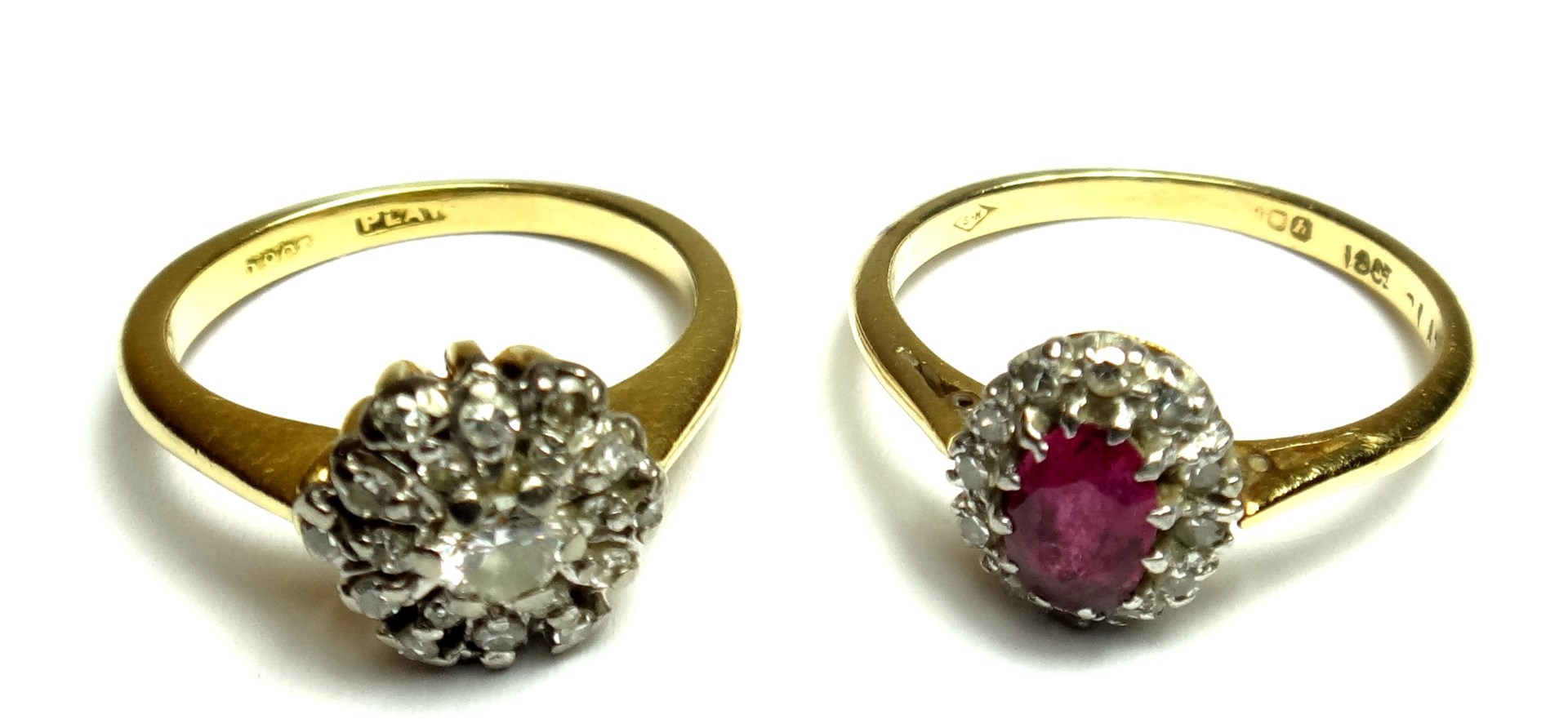 Appraisal: An ct gold and platinum ruby and diamond set oval