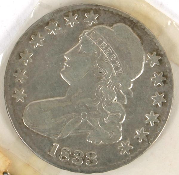 Appraisal: Capped Bust Silver Half Dollar Coin F-VF