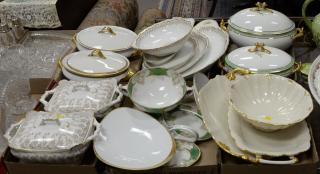 Appraisal: Six tray lots of porcelain serving pieces trays bowls and