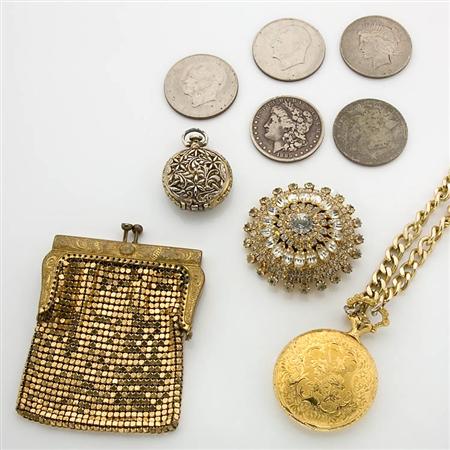 Appraisal: Assorted Group of Gold Metal Diamond and Rhinestone Jewelry and