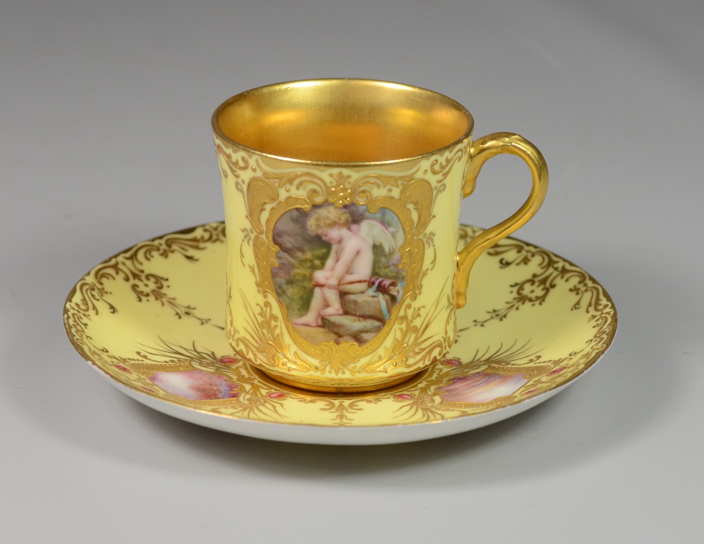 Appraisal: Coalport exhibition porcelain cup saucer Chicago Exposition saucer diameter -