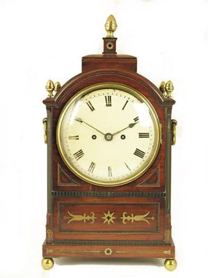 Appraisal: A George IV mahogany and brass inlaid bracket clock the