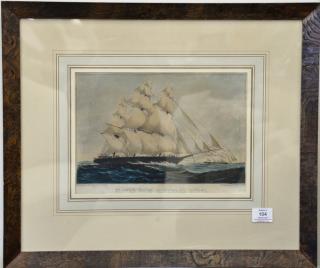 Appraisal: Currier Ives hand colored lithograph Clipper Ships Homeward Bound sight