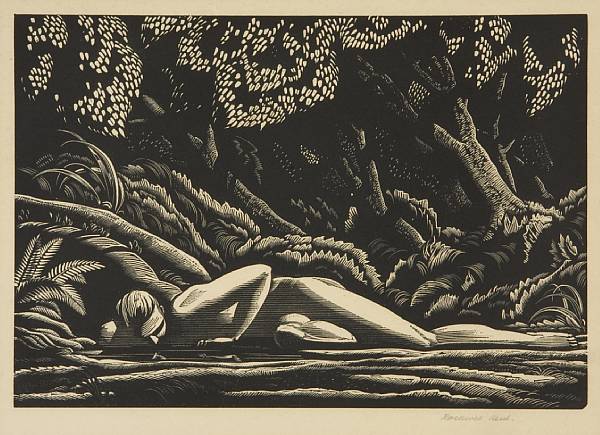 Appraisal: Rockwell Kent American - Forest Pool BJ Wood engraving on