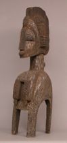 Appraisal: Fertility Mask from Western Guinea Large wooden shoulder-mask called Nimba