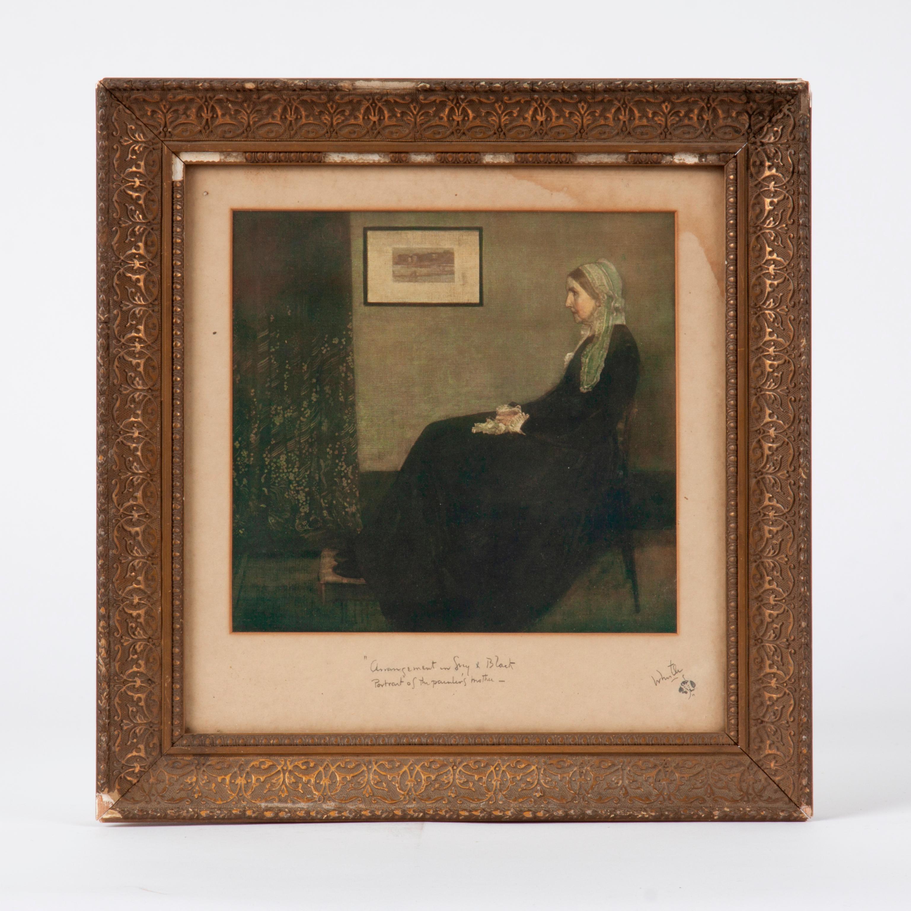 Appraisal: JAMES MCNEILL WHISTLER SIGNED PRINT WHISTLER'S MOTHER An offset print