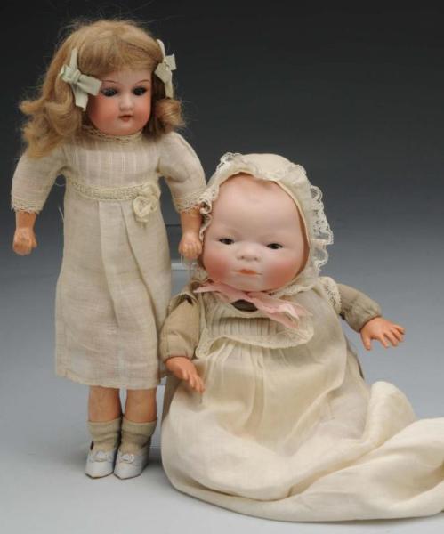 Appraisal: Lot of Bisque Dolls Description Germany Ca and Bye-Lo Baby