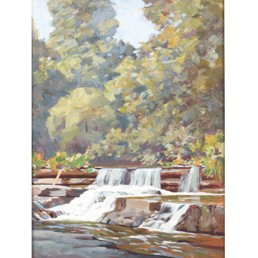 Appraisal: CLIFTON WHEELER INDIANA - GOOD FISHING WATERFALL OVER THE DAM