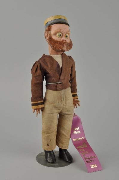 Appraisal: Large Googley Eyed Man Doll With Beard This doll has