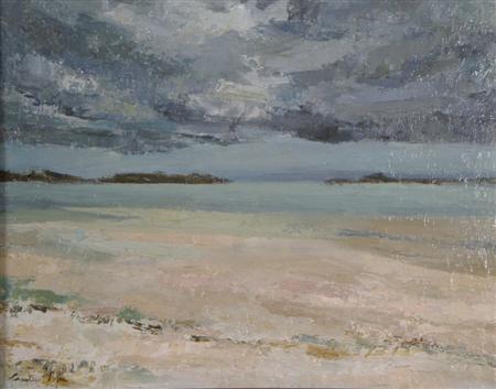 Appraisal: PERPETUA M POPE SCOTTISH B CLOUDS BARRA Signed oil on