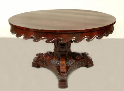 Appraisal: A VICTORIAN ROSEWOOD CENTRE TABLE of circular form with vitruvian