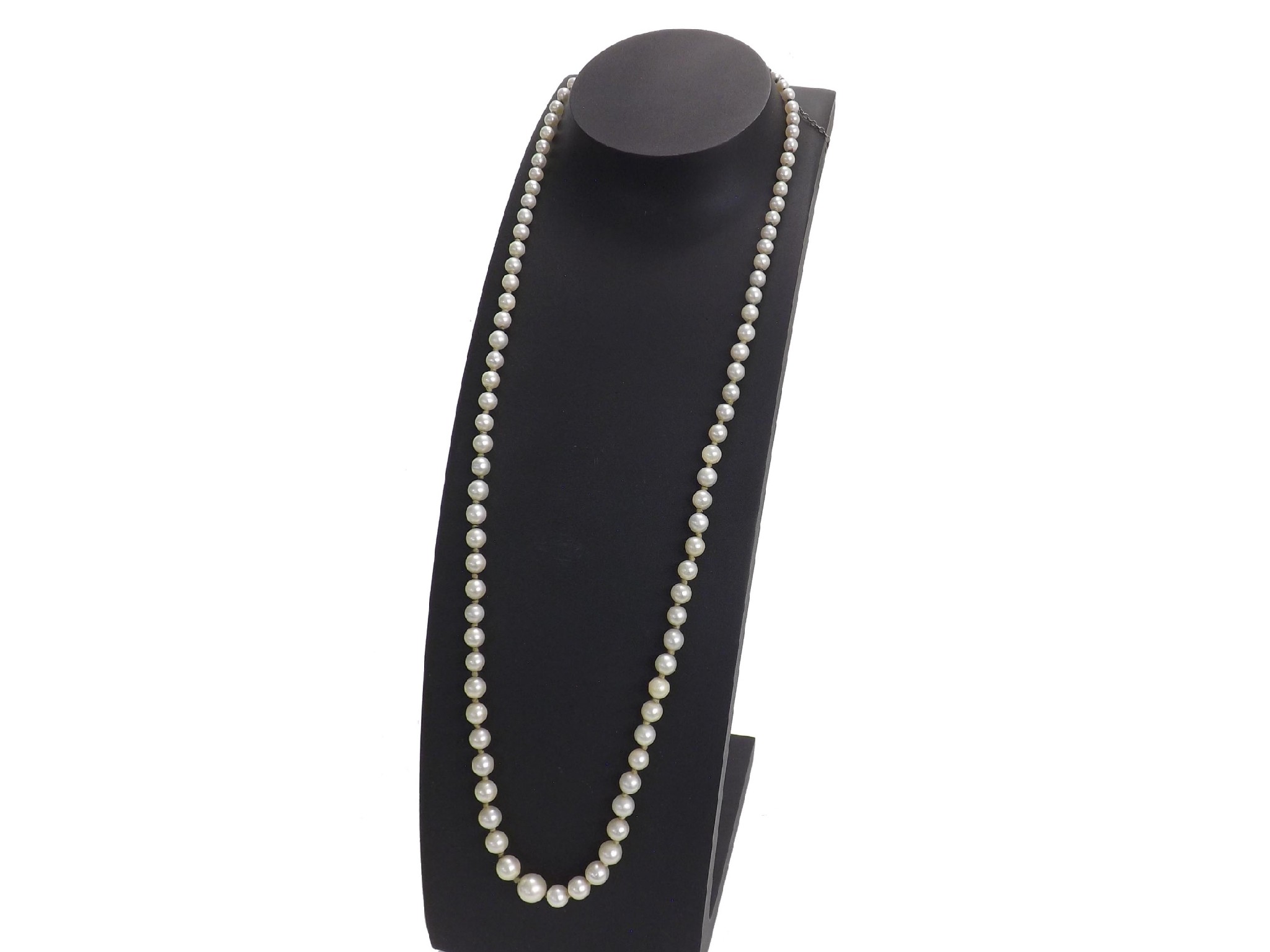 Appraisal: Graduated cultured pearl necklet with a ct white gold clasp