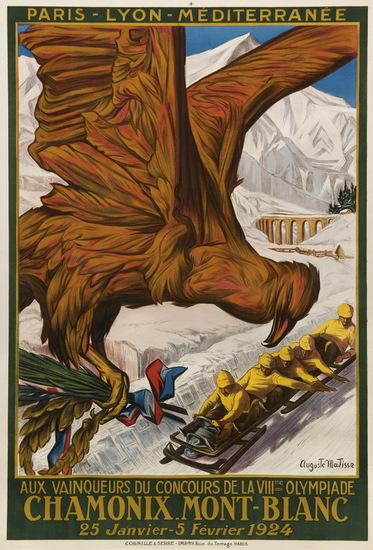 Appraisal: MATISSE Auguste - CHAMONIX MONT-BLANC VIII me Olympiade PLM lithograph