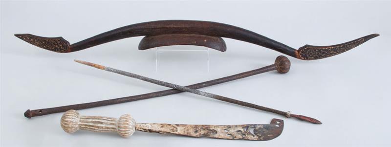 Appraisal: MISCELLANEOUS GROUP OF OBJECTS Including an African ceremonial sword possibly