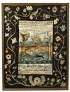 Appraisal: RARE EARLY AMERICAN SAMPLER - Important Boston Schoolgirl Silk on