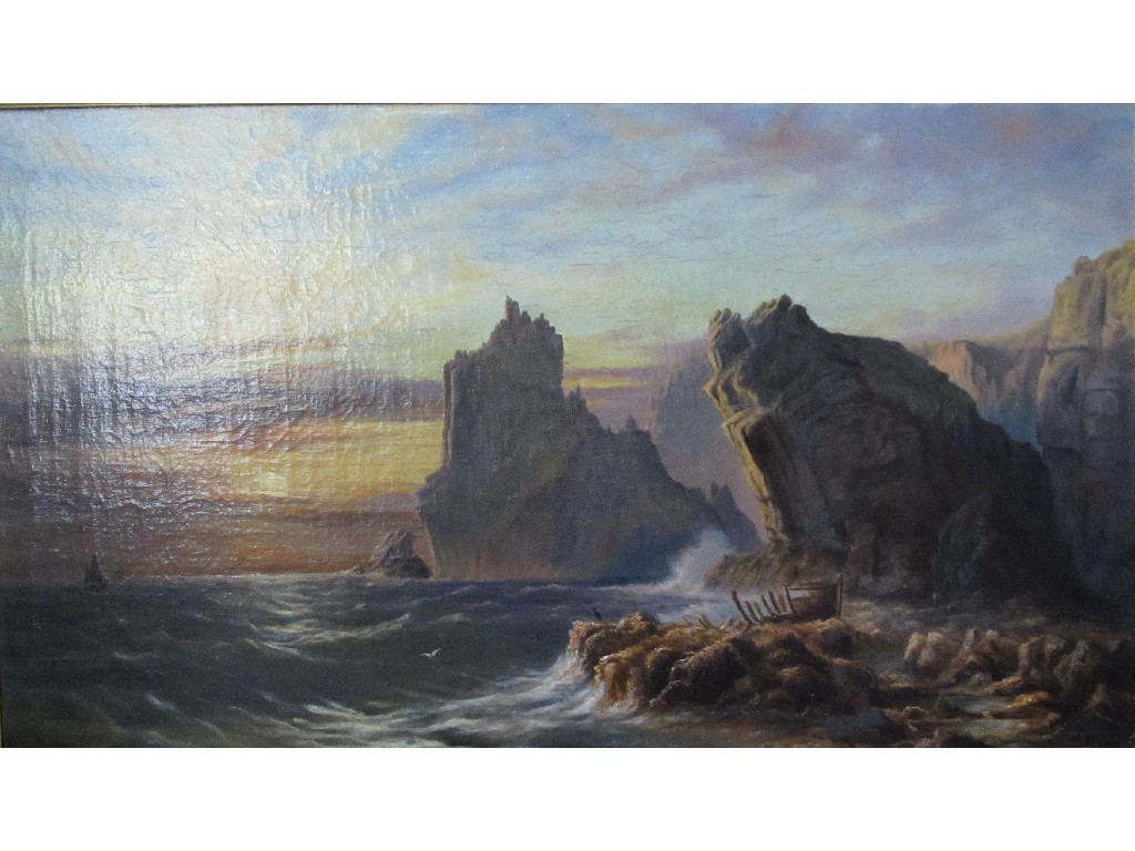 Appraisal: G B MacDONALD Oil on canvas 'Kynance Rocks Cornwall' signed