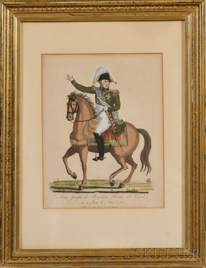 Appraisal: Military Print of Prince Louis Joseph de Bourbon titled Louis