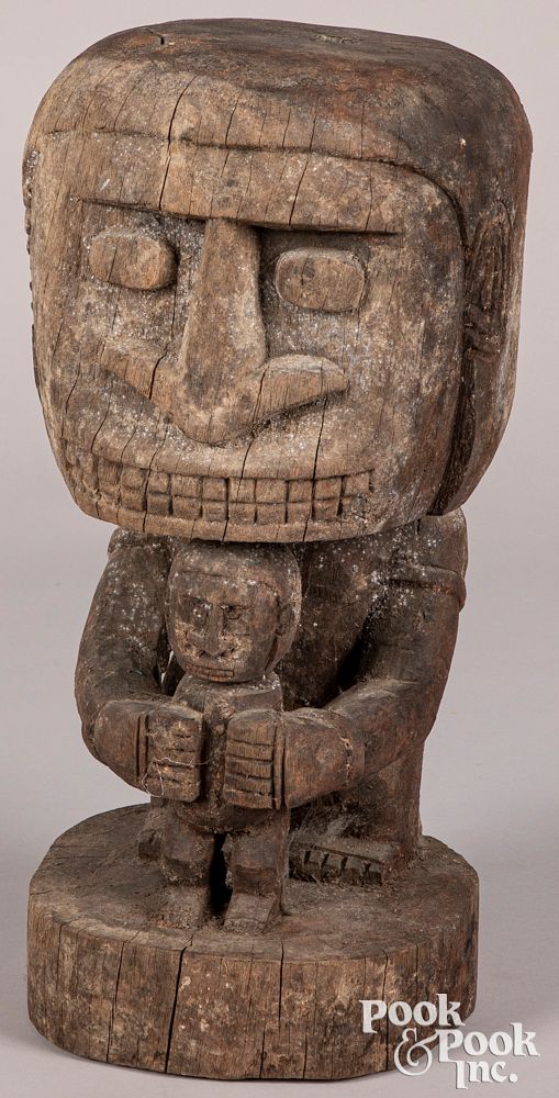 Appraisal: Timor carved wood ancestor figure Timor carved wood ancestor figure