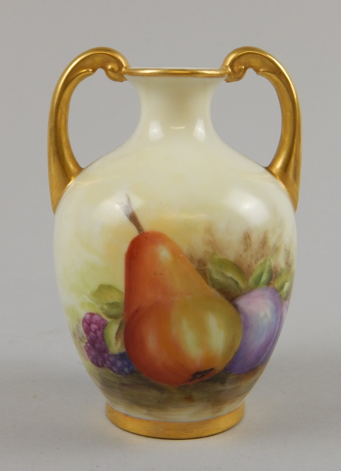 Appraisal: A thC Roile Woodster china vase the bulbous body flanked