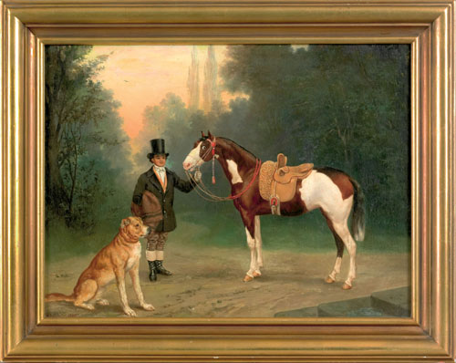 Appraisal: A Friedrich th c oil on canvas of a horse