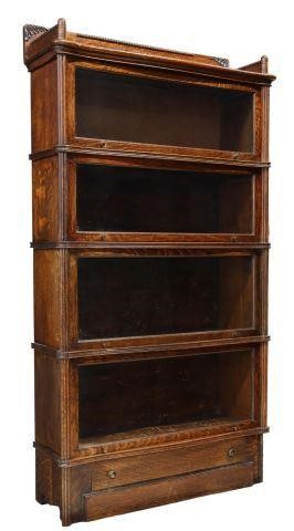 Appraisal: English oak lawyer's bookcase early th c carved crest with