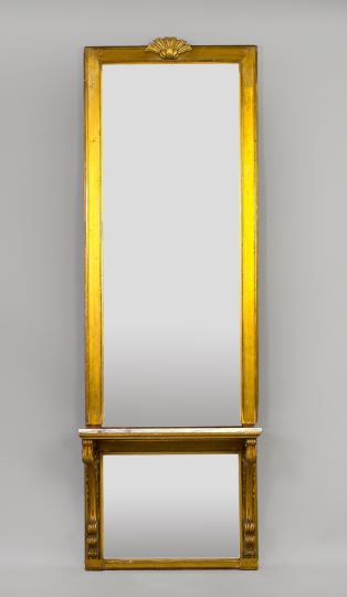 Appraisal: American Classical Giltwood and Marble-Top Pier Mirror second quarter th