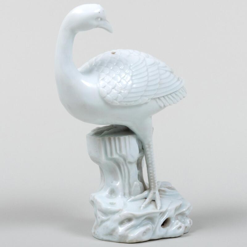 Appraisal: Chinese White Glazed Figure of a Crane Unmarked x x