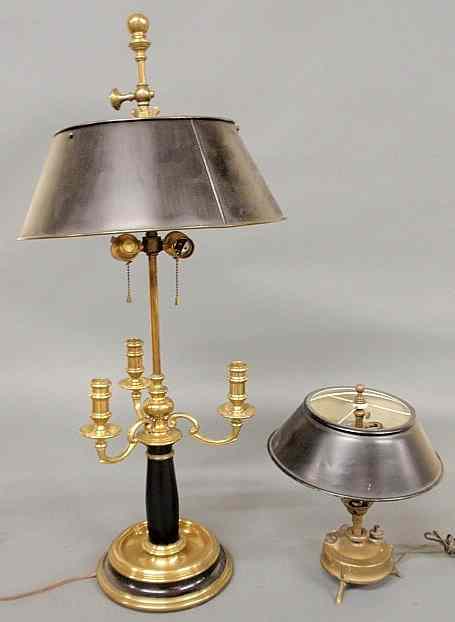 Appraisal: Large brass table lamp with three arms off a center