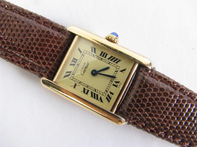 Appraisal: A lady's Cartier Le Must classic tank watch vermeil over