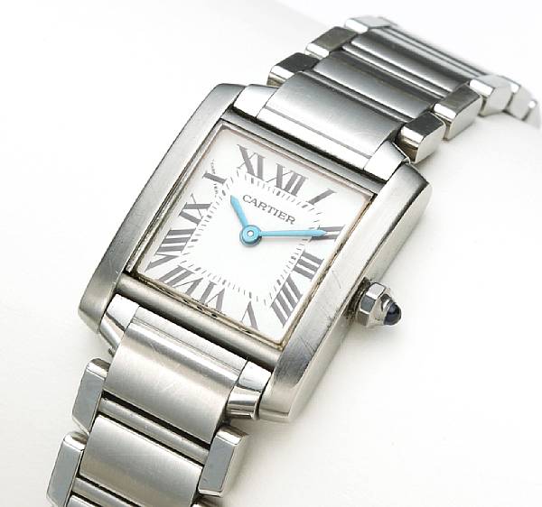 Appraisal: Cartier A stainless steel lady's bracelet watch Tank Francaise quartz